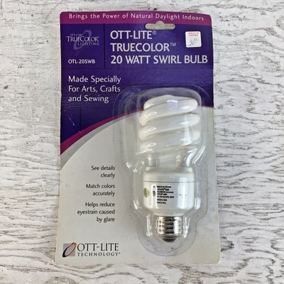 Ott-Lite Truecolor 20W Swirl Bulb Screw-In Base NEW SEALED OTL-20SWB arts crafts - Image 1 of 3