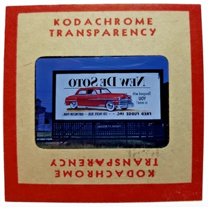 Cartellone pubblicitario Kodachrome Red Border Slide | *1949* DeSOTO FAMILY BERLINA CAR - Foto 1 di 3