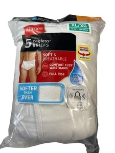 Paquete de 5 calzoncillos Hanes ropa interior para hombre XL 40-42 sin etiquetas blancos frescos cómodos NUEVO - Imagen 1 de 6