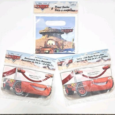 Disney Cars Cumpleaños Fiesta Decoraciones Golosinas Sacos Bolsa Panal Banner McQueen  Foto 1 de 4