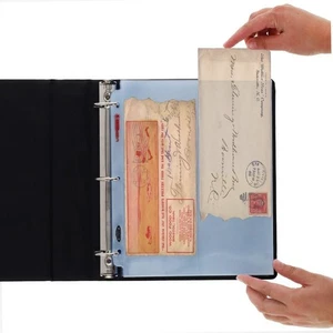 1000 2 Pocket Pages Vertical For Business Envelope / Small FDC Stamp 3 Holes BCW - Picture 1 of 10