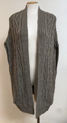 ARAN MOR 100% супер мягкий шерсти мериноса негабаритный открытый жилет Ирландии маленький / средний - Изображение 1 из 4