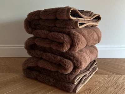 Luxus Wolldecke Kamelhaar Dick  Naturhaardecke Wohndecke Kuscheldecke- Braun - Bild 1 von 4