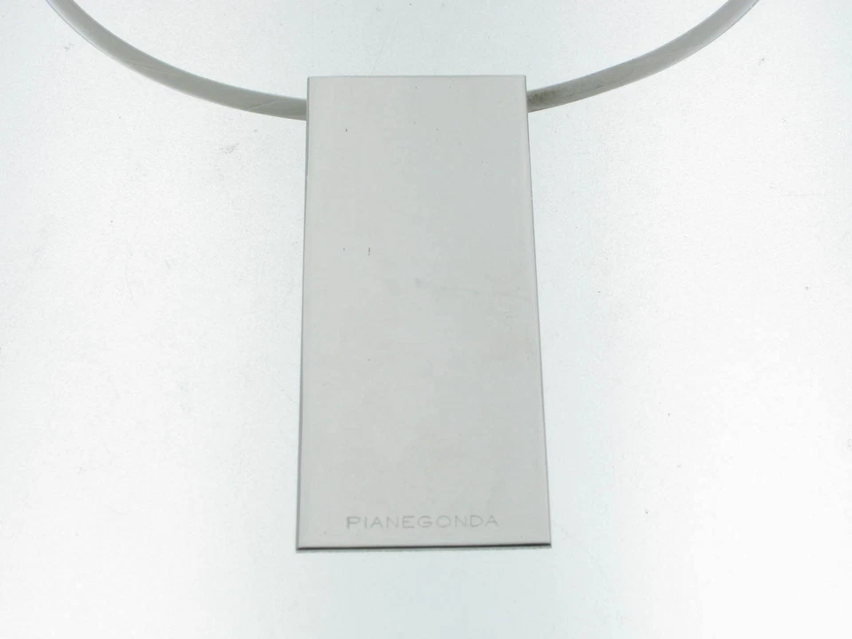 PIANEGONDA collana argento rigida con pendente rettangolare XL new - Immagine 1 di 1