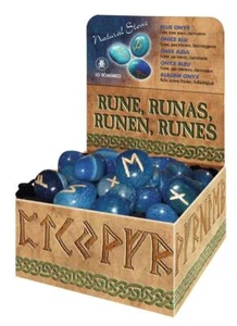 Blue Quartz Runes Set - Includes Bag, 25 Futhark Runes, & Instructions! - Picture 1 of 2