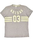 ADIDAS Mens Graphic T-Shirt Top XL Grey Cotton AR34