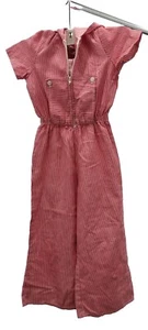 Vtg 1970s Jumpsuit Girls RED STRIPE hoodie jumpsuit CHEST 26 IN - WAIST 18" - Picture 1 of 19