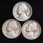 1938 P D S Jefferson Nickel Set (3 Coin Lot) Nice GOOD / VG FREE SHIPPING