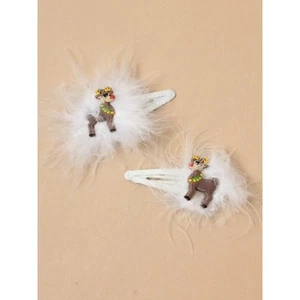 NEW Reindeer Hair Clips Grips Slides Fancy Dress Christmas Celebrations Novelty - Picture 1 of 3