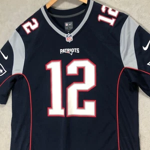 Maglia Nike NFL Tom Brady Patriots #12 manica corta blu navy L - Foto 1 di 7