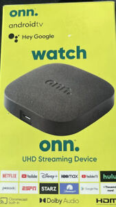 ONN Android TV UHD Streaming Box W Remote New in Box Sealed 4K Chromecast HDMI