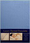 DOUBLE BED FLANNELETTE DUVET COVER SET MID BLUE 100% BRUSHED COTTON SOFT TOUCH