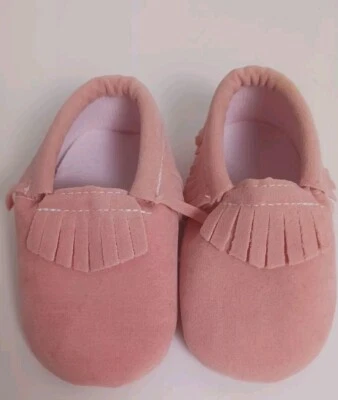 Baby Shoes PU Suede Leather Infant Soft Shoe Fringe Non-Slip Girls 12-18mths  - Image 1 of 4