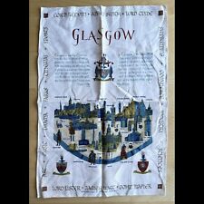 Vintage Linen Tea Towel Glasgow by Lockhart, Scottish Linen, 21" x 31"