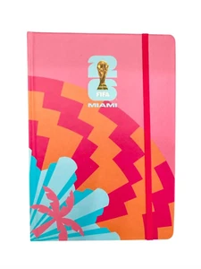 2026 FIFA World Cup Miami 8,5" x 6" klassisch liniertes Notizbuch Hot Pink, Orange, Tee - Bild 1 von 2