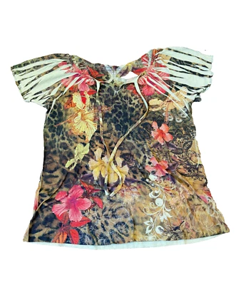 Camiseta Top Suzie Boho De Colección Para Mujer Talla S Floral Fluida Linda Bohemia DEFECTUOSA Foto 1 de 4