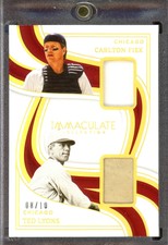CARLTON FISK TED LYONS 2023 Immaculate Dual Legends Jersey Holo Gold #FL (#8/10)