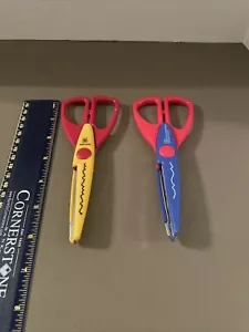 2 Pair Paper Shapers 6 1/2" Craft Scissors - Picture 1 of 1