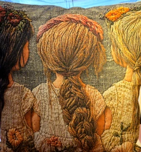 Drei Schwestern Kissen mit abnehmbarem Bezug - nostalgischer Look - 18" Reißverschluss - Bild 1 von 6