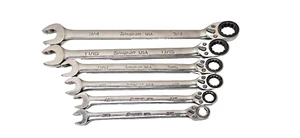 Snap-On Tools 6pc SAE Reversible Ratcheting Combo Wrench Set SOXRR12A/SOXRR24A - Picture 1 of 13
