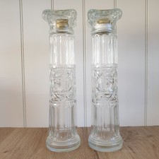 Coppia / 2x Colonna Forma Colonna Decorative Novità Vetro Vuoto Bottiglie Liquore