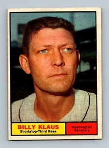 Tarjeta de béisbol 1961 Topps #187 Billy Klaus EX-EXCELENTE [B2] - Imagen 1 de 2