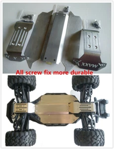 Stainless Steel Chassis Protect Skid Plate Light Style For Traxxas New 1/10 MAXX - Imagen 1 de 10