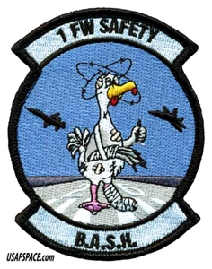 1a ALA DE COMBATE USAF - 1 FW-SEGURIDAD PÁJARO/VIDA SILVESTRE-Langley AFB, PARCHE VA- VEL - Imagen 1 de 3