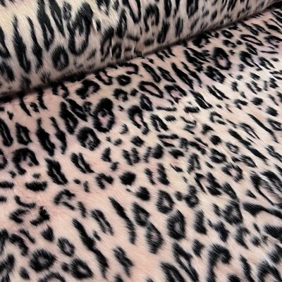 Webpelz Kunstfell Stoff Langhaar kuschelig fell Weich stoff Leoparden Leo Rosa - Bild 1 von 4