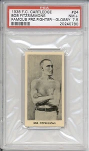 1938 FC Cartledge BOB FITZSIMMONS #24 PSA 7.5 NM+ Famous Prize Fighter Glossy  - Picture 1 of 2