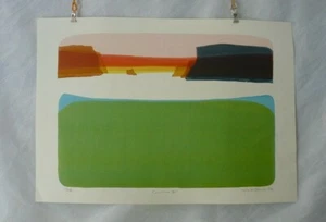 Lithographie VIN .N. Strauch ?? 58 / 100 "" COASTHINE VI "" 1972 signiert - Picture 1 of 5
