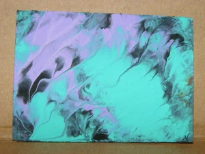 ACEO Original Art Trading Card Acrylic Abstract Painting by NuoVo (#55) - Picture 1 of 2