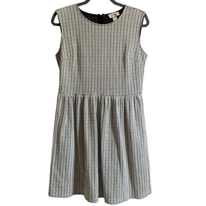 Ann Taylor Loft Dress Women's 8 Black White Herringbone Sleeveless Lightweight - Picture 1 of 12