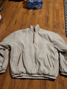 Descente ski jacket Quarter Zip Pullover XL Beige 52x28 New Vented Sheen - Picture 1 of 11