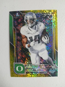 2025 Bowman University Chrome - Justius Lowe #166 Yellow Refractor /350 (RC) - Picture 1 of 3