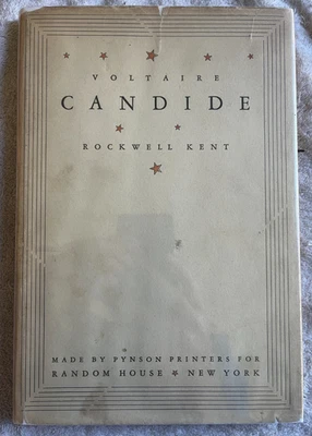 "Candide" book Rockwell Kent Voltaire 1929 1st ed. illustrated HC/DJ w/jacket - Image 1 of 4