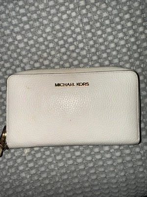 Michael Kors Jet Set Travel Women's Leather Wallet - Optic White (35S9GTVE7L) - Image 1 of 4