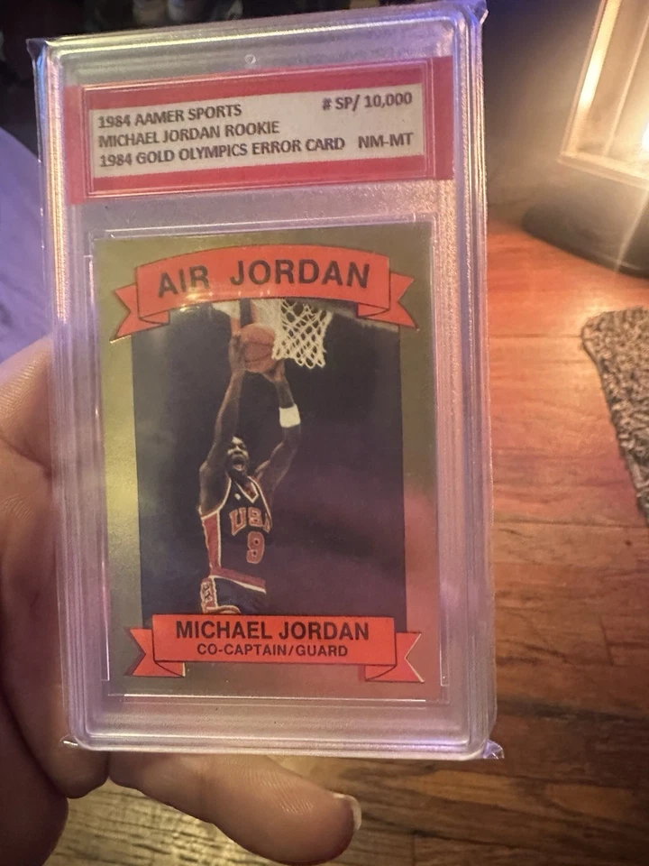 1984 年 Aamer Sports Michael Jordan 错误卡 /10000 — 第 1/2 张图片