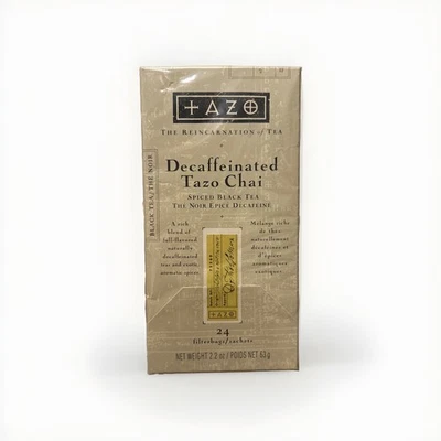 Vintage 2005 TAZO Chá Chai Descafeinado – Caixa Colecionável Selada – Descontinuado - Imagem 1 de 4