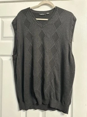 Claiborne Men’s Sweater Vest V Neck Dark Gray Size 2xl - Image 1 of 3