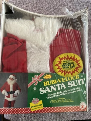 Vintage Rubie’s Premier Santa Claus Suit Costume Complete Velour 40-46 New - Image 1 of 4