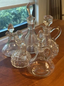 LOTE de 5 tapones decantadores de aceite de vinagre vintage amargos de aceite barra cocina - Imagen 1 de 11