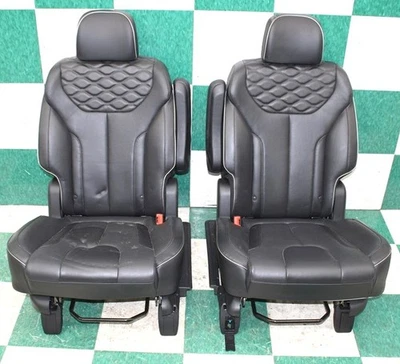 *WEAR* 20' PALISADE Rear Black Leather Second Row Heat Cool Captains Seats Pair Foto 1 de 4