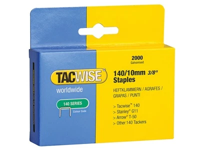  Tacwise 140 Heavy-Duty Staples 10mm (Type T50 G) (Pack 2000) TAC0347 - Image 1 of 3