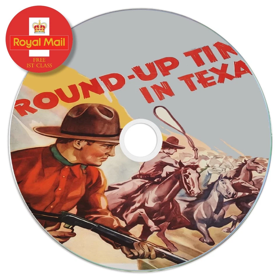 Round-Up Time in Texas (1937) Public Domain Film DVD Free 1st Class UK Post - Image 1 of 2