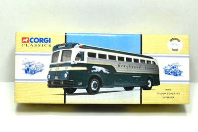 Corgi Classics 1:50 GreyhoundYellow Coach 743 Silverside Bus #98470 - Image 1 of 4