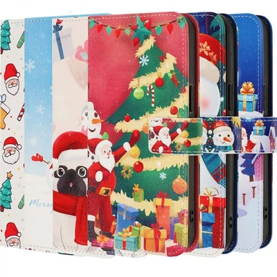 Christmas Painted Wallet Phone Cover for Samsung A06 A16 A17 A36 A54 A34 A15 A55 - Image 1 of 4