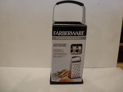 ¡Nuevo! Rallador de caja Faberware 4 vías mango de transporte de acero con embalaje original  Foto 1 de 3