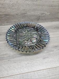 Vtg Federal Carnival Glass Pioneer Smoke Fruit Design Plate 11" Platter - Picture 1 of 4