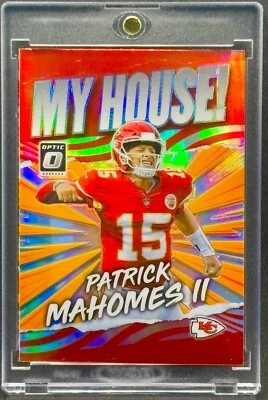 Patrick Mahomes RARO HYPE REFRACTOR TARJETA DE INVERSIÓN PANINI CHIEFS MVP COMO NUEVO Foto 1 de 2